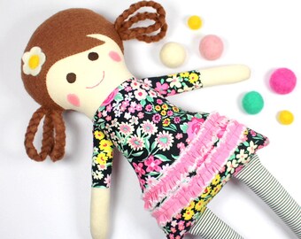 keepsake rag doll | camille cloth doll | first doll | handmade rag doll | girl doll |  heirloom gift |  nursery decor | natural toy