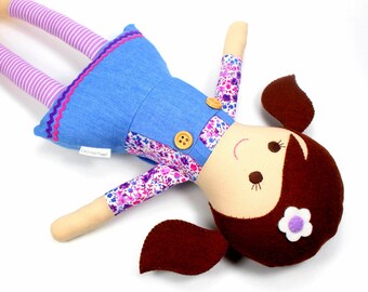 fabric rag doll | camille doll for girl | flower doll | handmade doll | soft toy | cloth doll