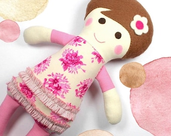 baby doll | soft baby toy | first doll | baby rag doll | baby shower gift | handmade rag doll | natural toy | heirloom gift | gift for baby