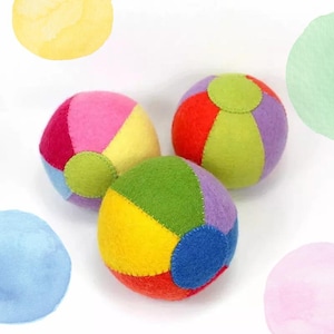 Felted Wool Baby Ball - Organic Ball for Toddler - Small Fabric Balls - Organic Baby Toy - Sensory Ball  - Baby Sensory Toys - Rainbow Toy
