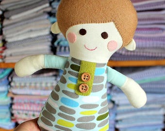 Organic Baby Doll for Boy Organic Rag Doll Toy Organic Baby Doll Cotton Wool Doll for Baby Organic Toy Organic Cotton Rag Doll Soft Toy Doll