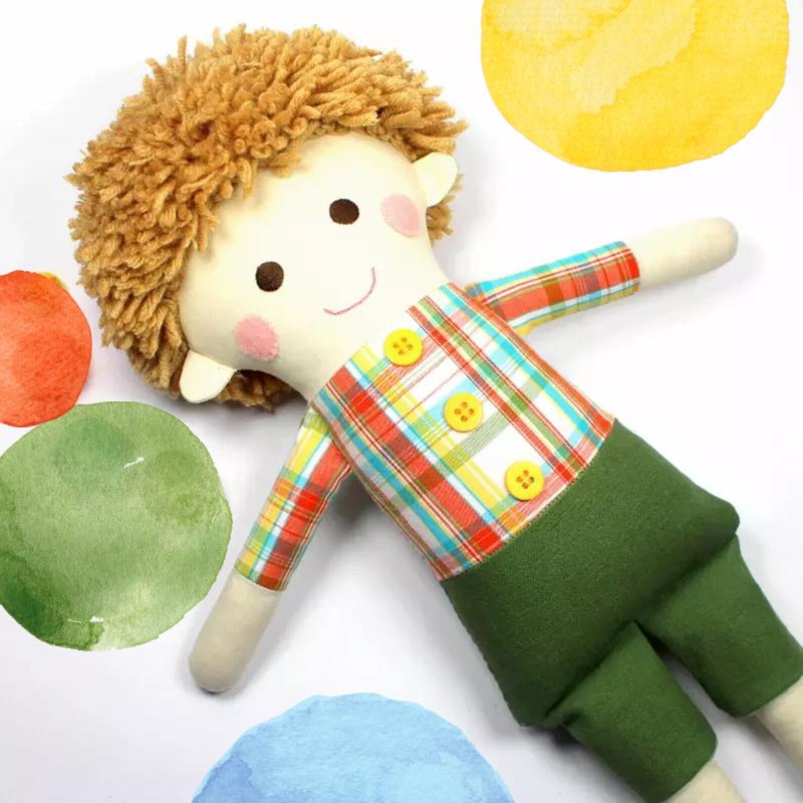 Boy Rag Doll With Yarn Hair | Cloth Doll for Boys | Fabric Rag Doll ...