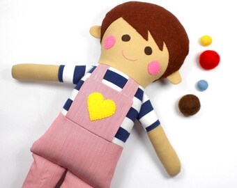 boy rag doll | cloth doll for boys  | fabric rag doll | baby boy gift  | handmade boy doll |  soft toy | boy room decor