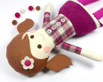 keepsake rag doll | camille cloth doll | first doll | handmade rag doll | girl doll |  heirloom gift |  nursery decor | natural toy