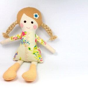 fabric doll rag doll doll for girl baby gift handmade doll plush doll art doll custom made doll cloth doll nursery decor image 2