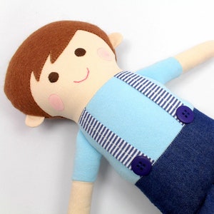 Boy Ragdoll Boy Rag Doll / Doll for Boys / Boy Doll in Blue and Red / Boy Rag Doll ...