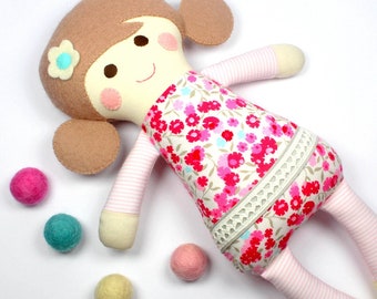 baby doll | soft baby toy |  Rosie doll |  first doll |  baby rag doll |  baby shower gift | handmade rag doll | natural baby toy