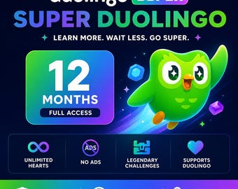 Super Duolingo 12 mois