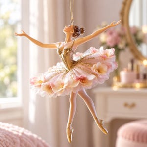 Ballerinabilberlock, akryl balettdansös hängande ornament, present till henne, heminredning