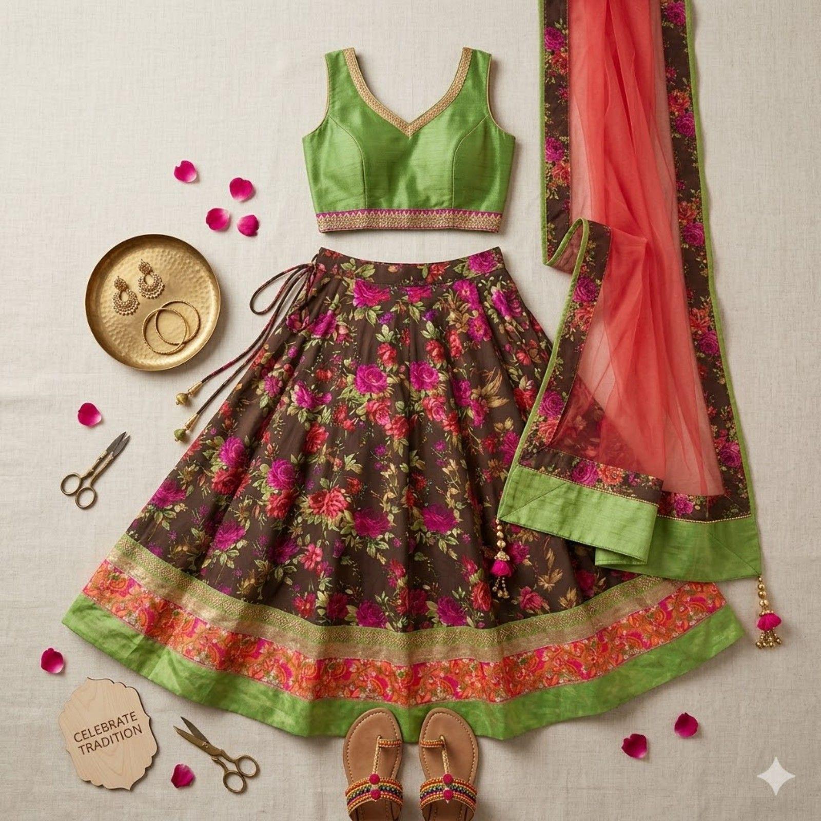 pink and green indian dress Pink and green indian outfit