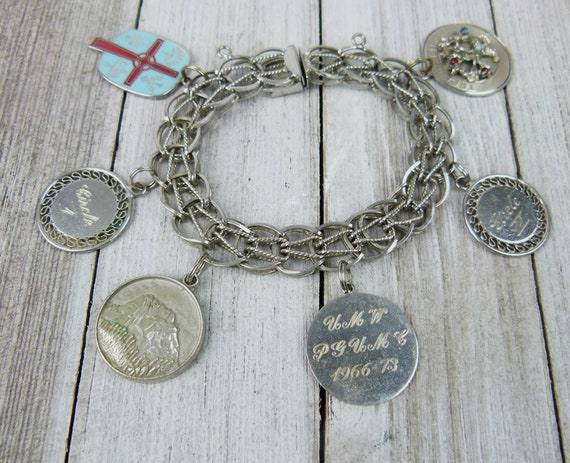 Vintage Sterling Silver Charm Bracelet - Methodist