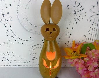 Easter Rabbit Gourd by Meadowbrooke Gourds | Bunny Gourd Lamp | Easter  Bunny | Rabbit Lighted Gourd