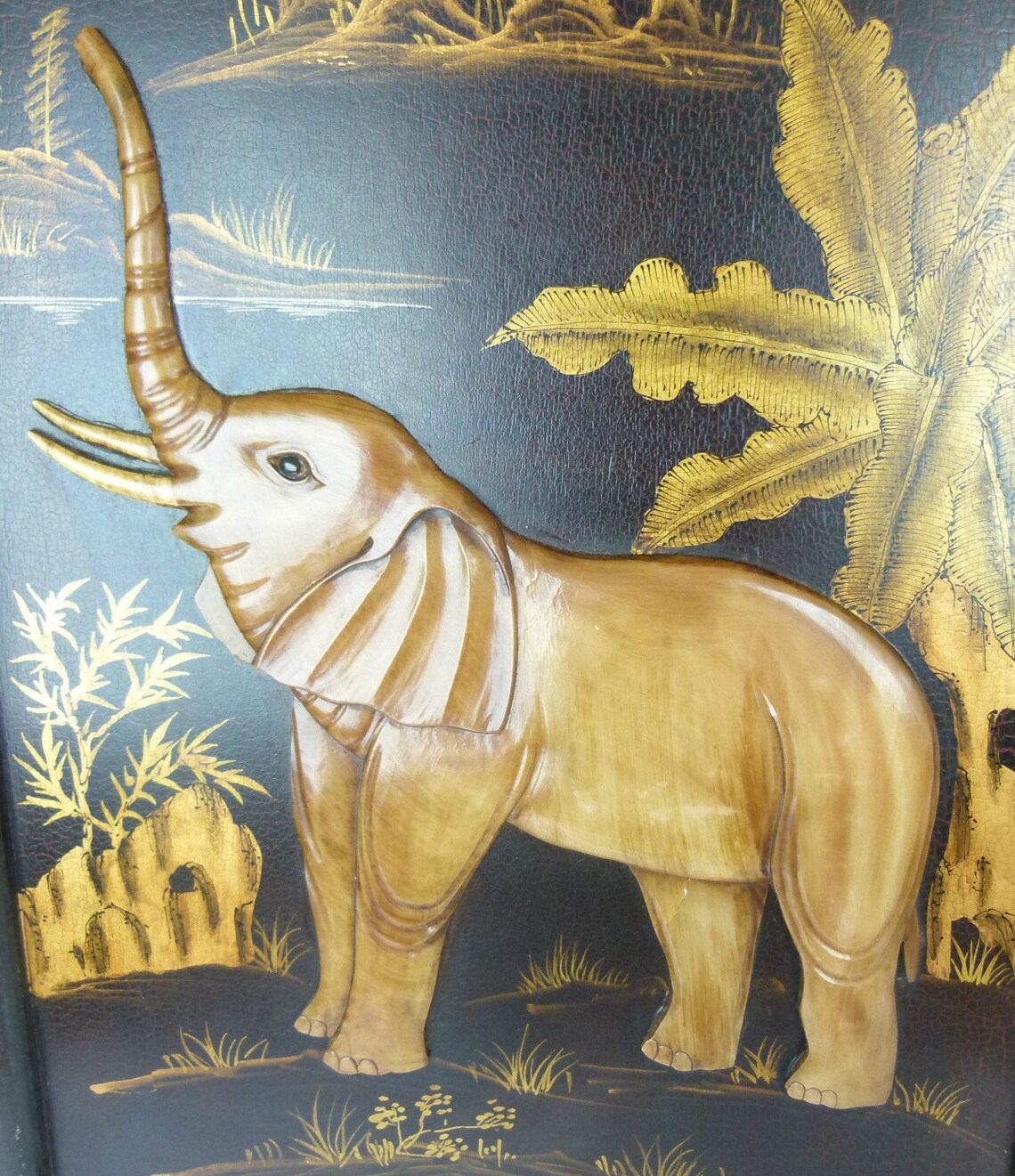 Elephant Wall Decor Asian Style Hand Carved Wall Art - Etsy