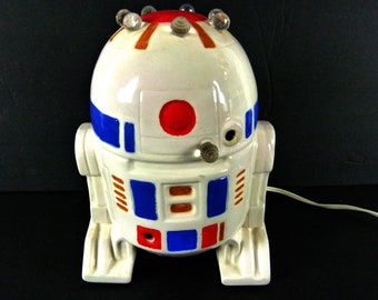 R2D2 Vintage Star Wars | R2D2 Great Plains Mold Co. | Stars Wars Ceramic R2D2 | Lamp | Lights Up