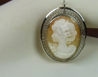 Cameo Sterling Silver | Beaucraft | Brooch | Pendant | BEAU-STER