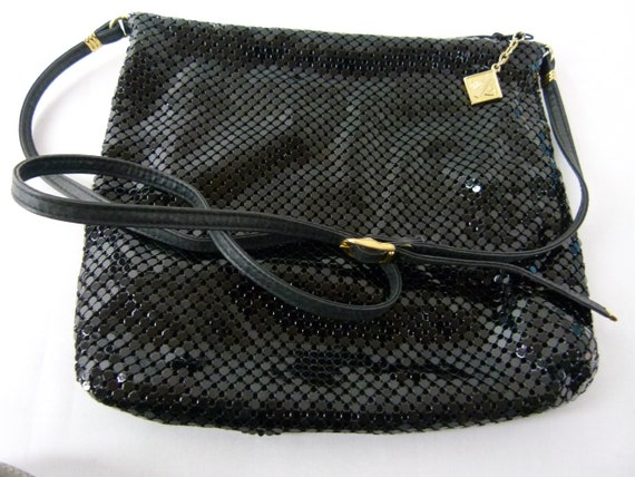 Whiting and davis black mesh bag hotsell