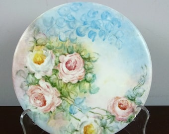 Vintage Ceramic Pink Rose Tiles | Hand Painted Floral Trivets | Tea Trivets | Ceramic Coasters