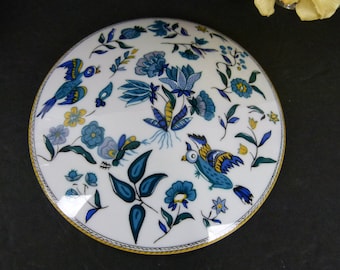 Vintage Solafrance Porcelain Trinket Box | Blue and White with Lid | from Les Indiennes de Nimes  in Paris France