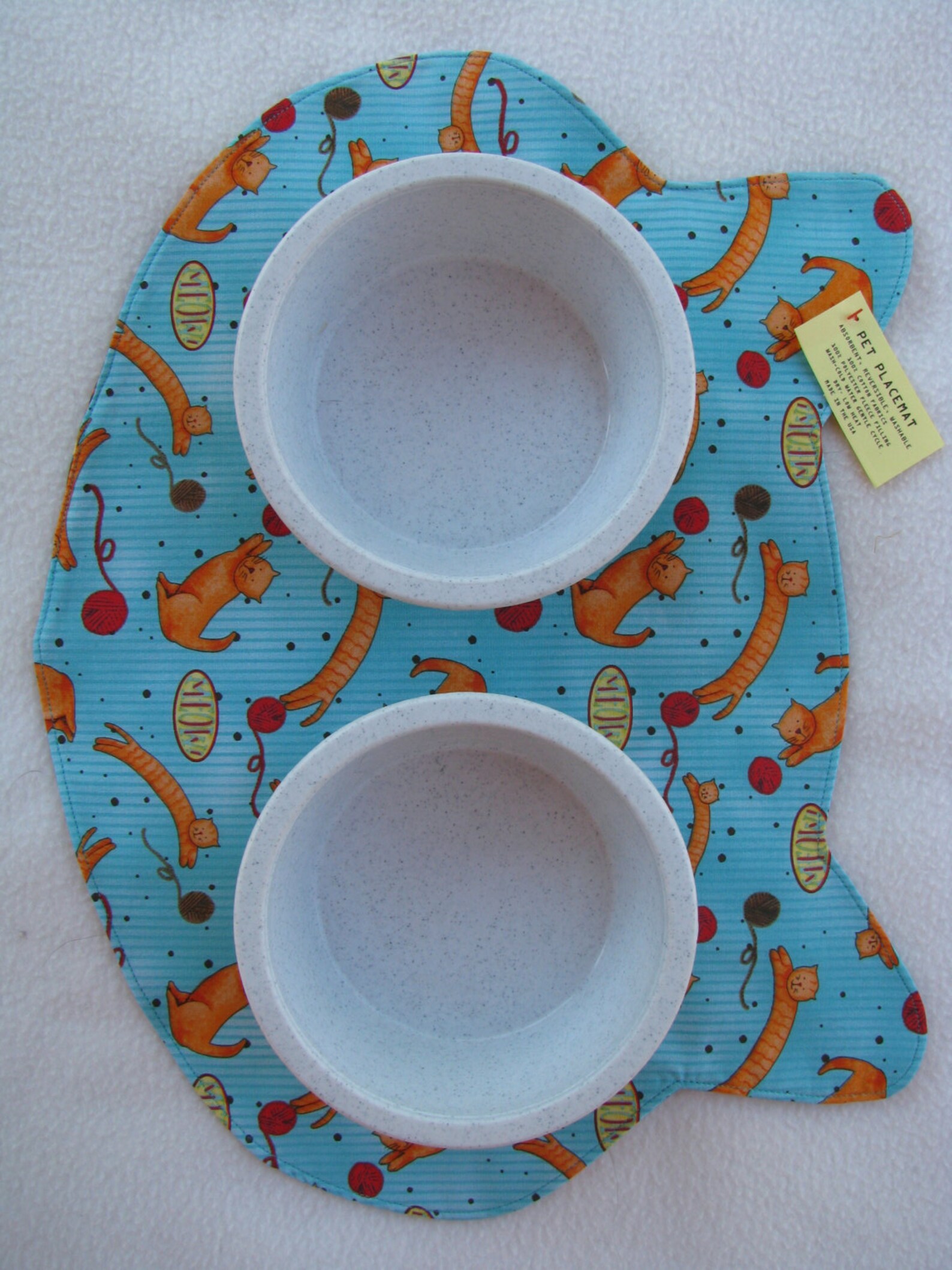 Cat Bowl Feeding Mat Reversible Pet Placemat Kitten Gift Etsy
