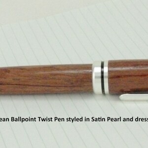 Ballpoint Pen Handmade European Pen Twist Pen Satin Nickel Bubinga Cross Pen