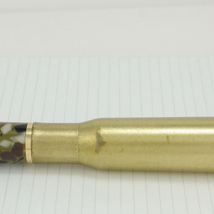 50 cal Bullet Pen Handmade Cartridge Pen Cross Pen brass, Gold, Military Camo Crush Acrylic.