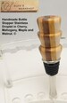 Bottle Stopper Stainless Droplet Handmade  in 4 Woods 