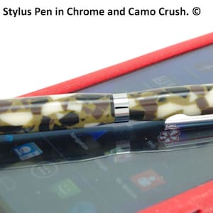Stylus Pen Ballpoint Pen Handmade Touch Screen Sylus Cross Pen in Chrome and Camo Crush Tablet Pen