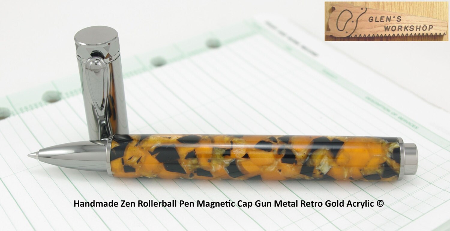 Rollerball Pen Cap Gel Pen Handmade Gun Metal Zen Etsy
