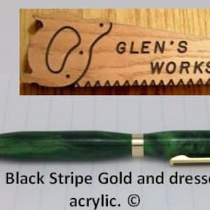 Stylus Pen handmade Ballpoint Pen Cross Pen in Gold Green and Gold Synthetic Burl