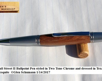 Ballpoint Pen Twist Pen Handmade Wall Street Pen Two Tone Chrome Parker Pen Texas Mesquite Office Pen