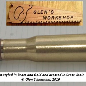 50 cal Bullet Pen brass Cross Grain Walnut Desk Pen