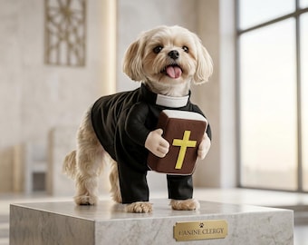 Lustiges Hunde-Priester-Kostüm, Haustier-Heiliger-Vater-Outfit, wandelnde Illusion, Halloween-Anzug, Katzen-Minister-Kleidung, Pastor-Hunde-Bekleidung