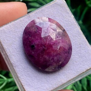 Natural Ruby Sapphire Rose Cut Oval Shape Loose Gemstone, Carat 24.00 Size 19x23 MM For Making Jewelry