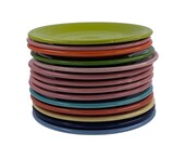 Vintage Fiesta, Post 86 Salad Plates in Turquoise, Rose, Periwinkle, White, Apricot, Red, Yellow, Shamrock, Cobalt Blue and Black