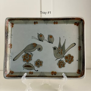 Handpainted Ken Edwards El Palomar Green Pottery Trays from Tonala, Mexico - Buyer&#39;s Choice