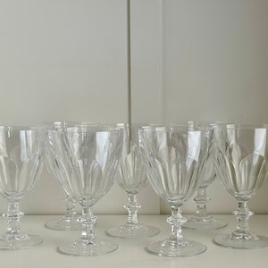 Mikasa Manor Crystal Water Goblet - French Blown Glass, Vintage Bar Ware, Panel Optic Design