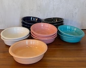 Vintage Post 86 Fiesta Straight Side Cereal Soup Bowls Turquoise Rose White Apricot Cobalt Blue and Black
