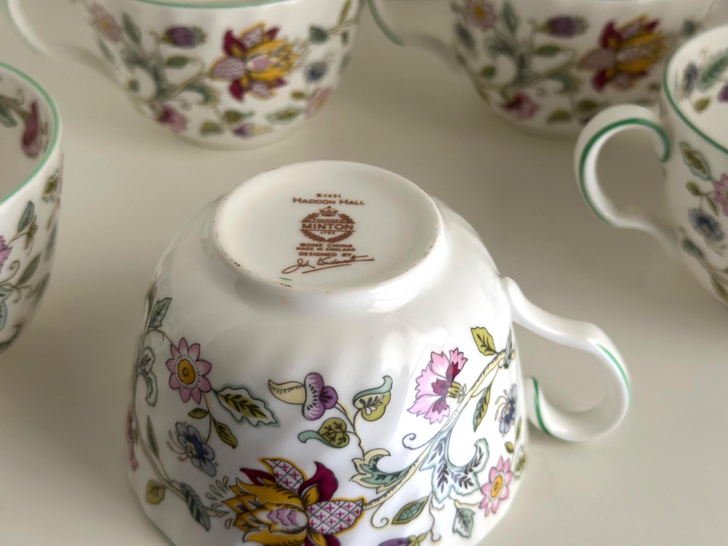 Vintage Minton Haddon Hall Tea Cups - English Bone China Floral