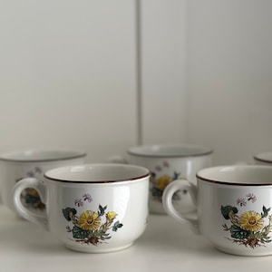 Villeroy & Boch Botanica Dandelion Teacups – Vintage German Floral Porcelain Mugs, Collectible Botanical Gift