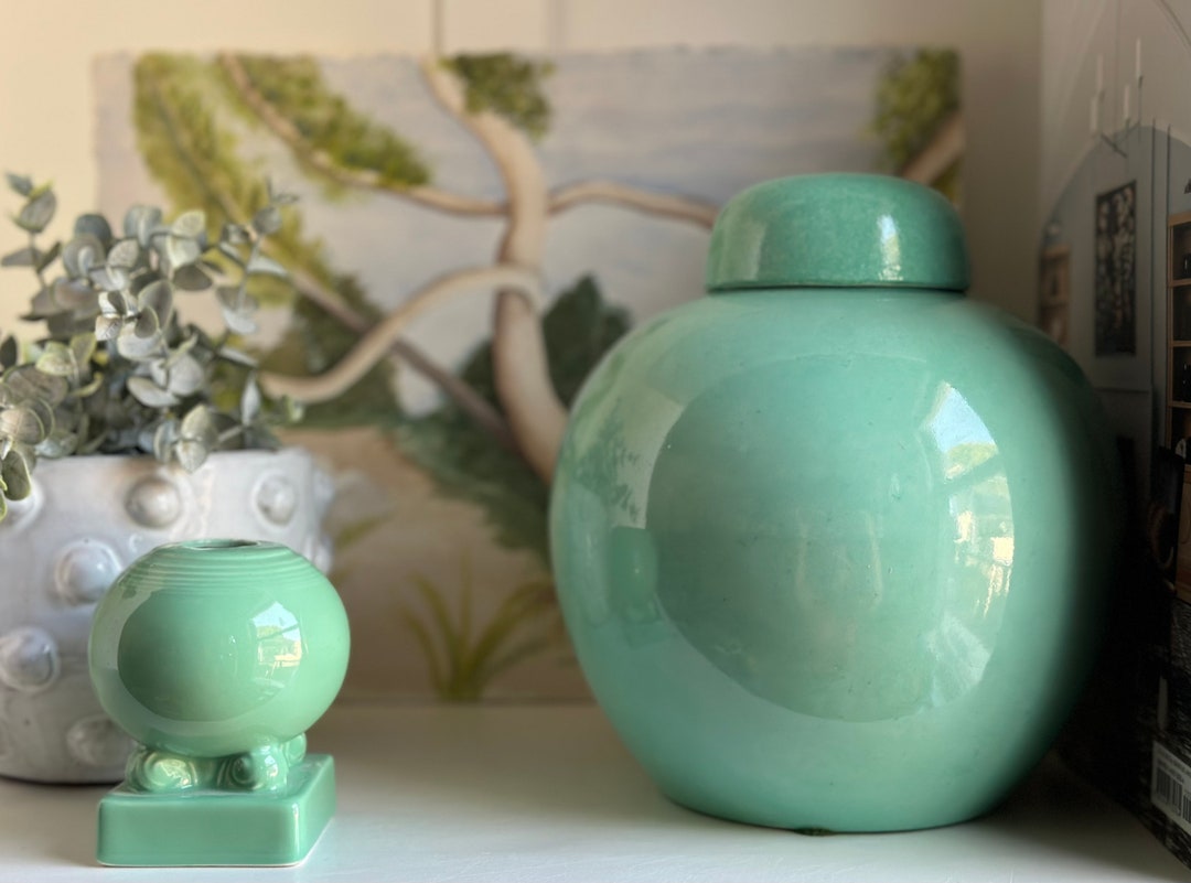Nora Fenton Turquoise Ginger Jar, Made in Italy Etsy