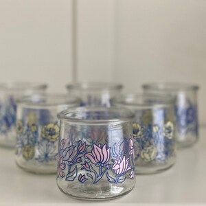 French Florals Glass Yogurt Jars for Crafting or Other DYI Projects,  Limited Edition Yoplait Oui Jars, Price is per Jar 