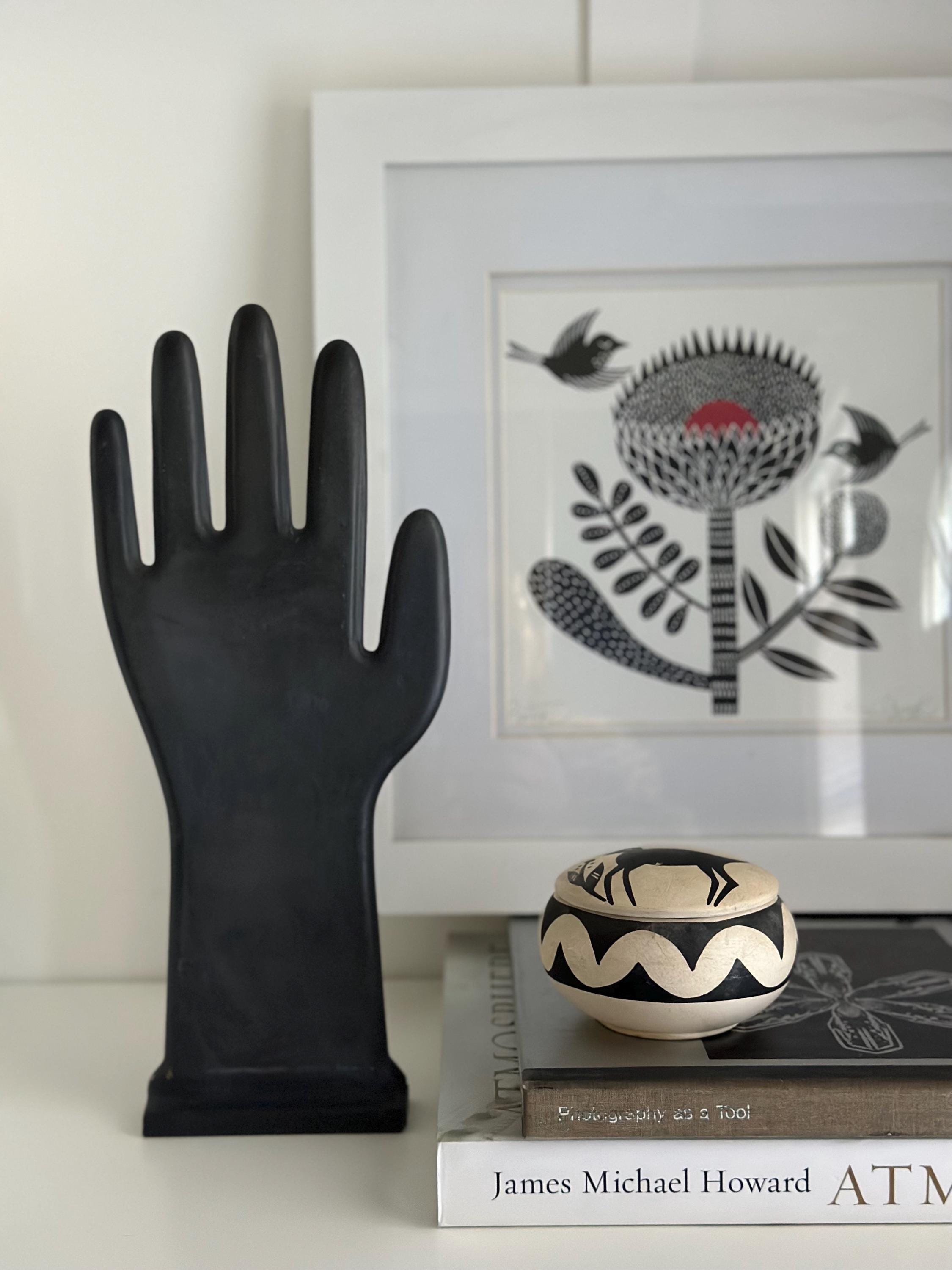 Hand statue フランスアンティーク Glove Mold Vintage Porcelain Hand Glove Mold Nickel Plated Jewelry