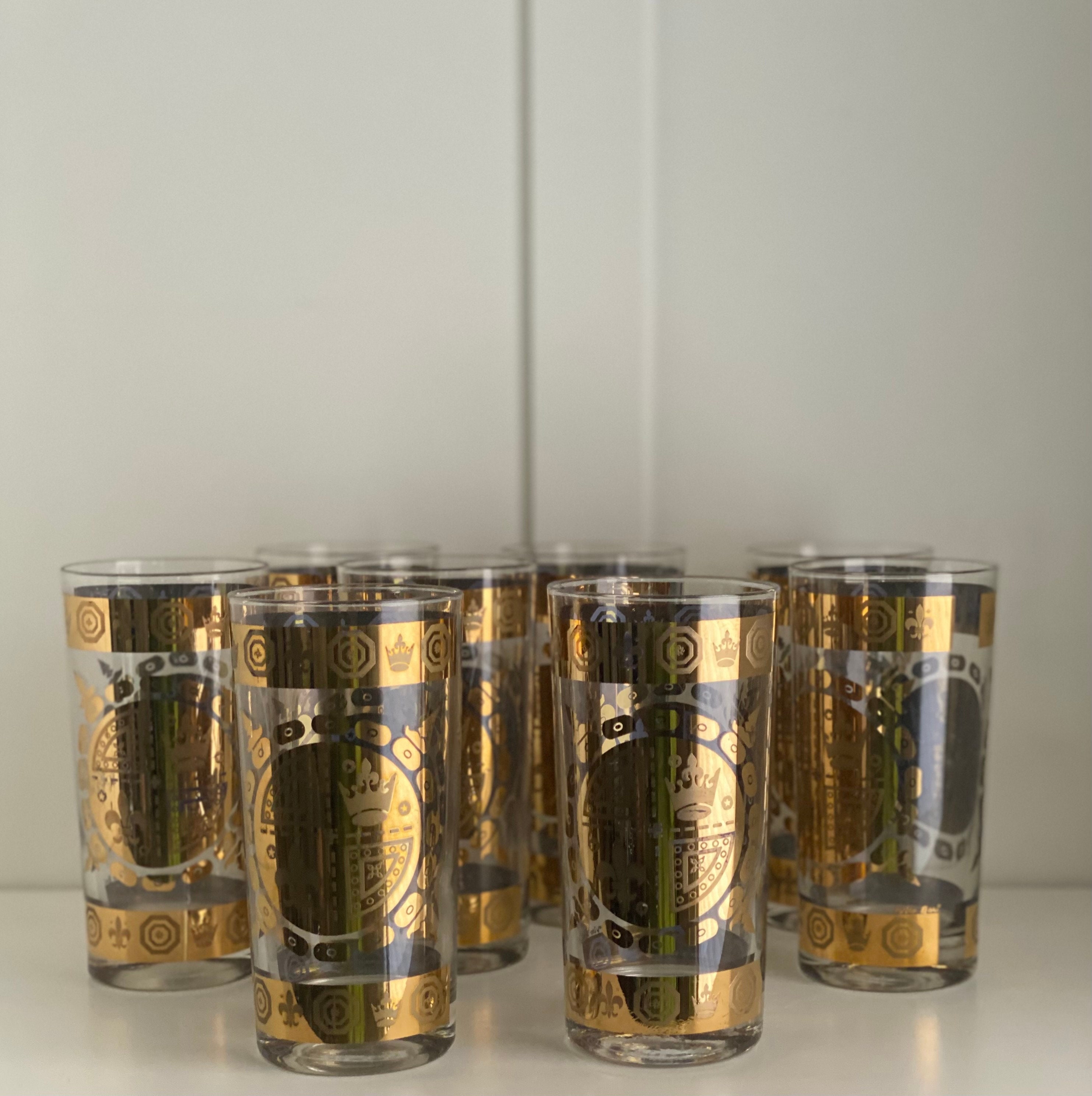 Vintage v.i.p. Crown Highball Tumblers Collins Glasses- Set of 4