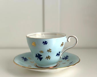 Vintage Aynsley Blue Girl Guides Bone China Tea Set - Collectible Scout Memorabilia Cup & Saucer