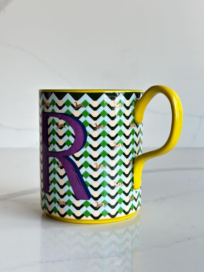 Anthropologie Parker R-monogrammok, paardenmotief paardensportcadeau afbeelding 3