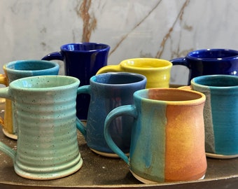 Handcrafted Davis Pottery Mug: Signed, Artisan-Made Ceramic Cup - Choose Your Color