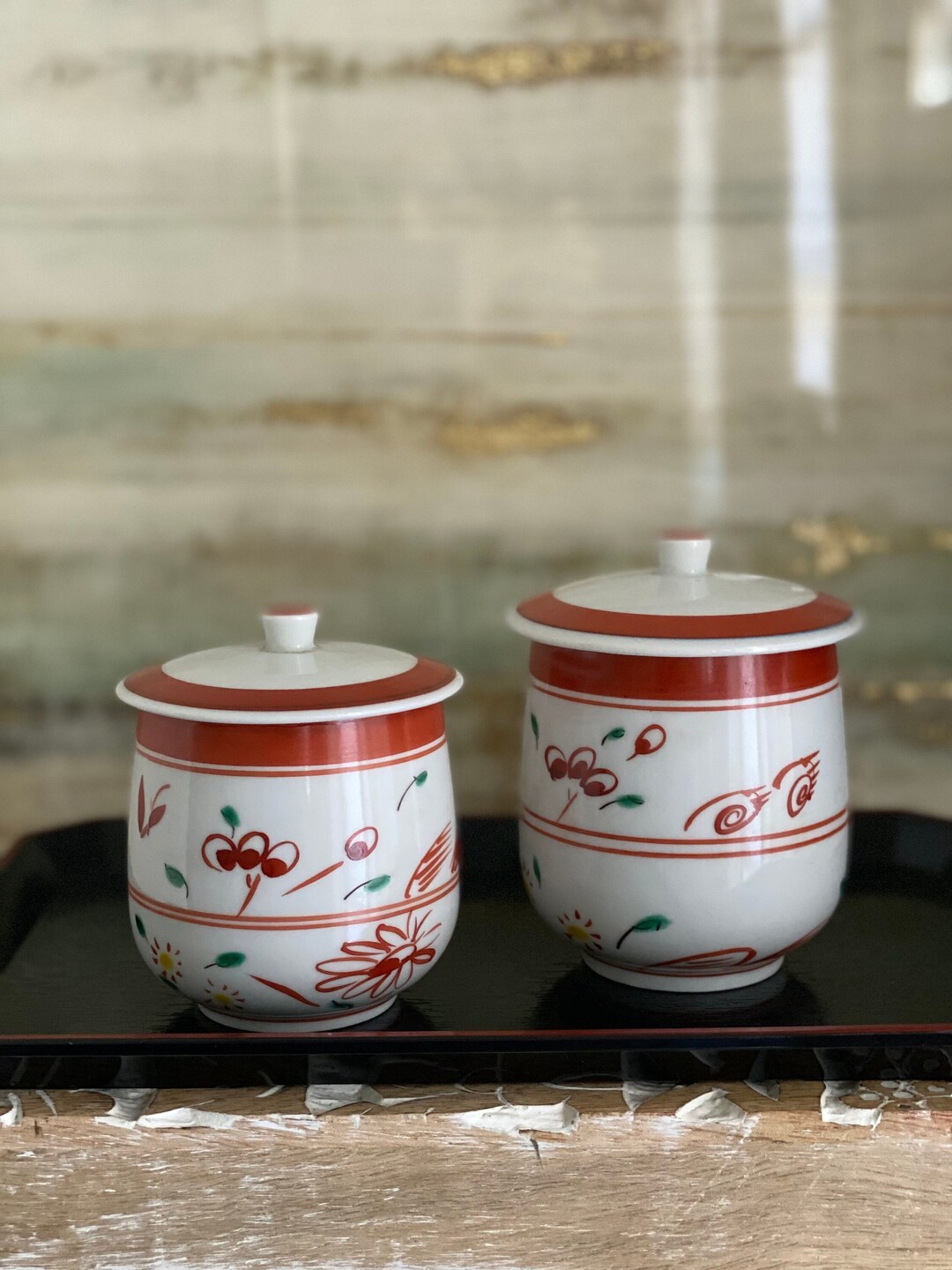 Elegant Porcelain Spice Jar Set With Tray: Asian-inspired Kitchen ...