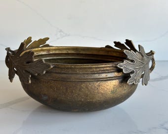 Vintage Hammered Brass Bowl by Hosley | Decorative Planter