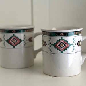 Zestaw kubków Vintage Studio Nova Adirondack Southwest | Kubki do kawy Western Aztec Kitchenware Gift