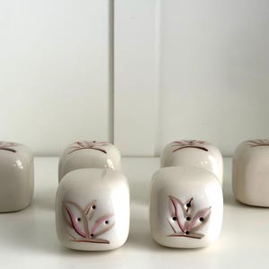 Winfield Dragon Flower Square Salt & Pepper Shaker Set - MCM California Pottery Handcrafted Tableware